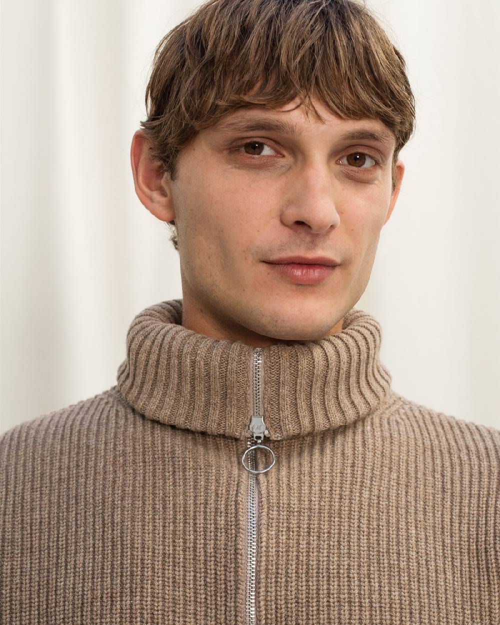 Rotholz Schwerer Strick Troyer Recycelte Wolle - Beige