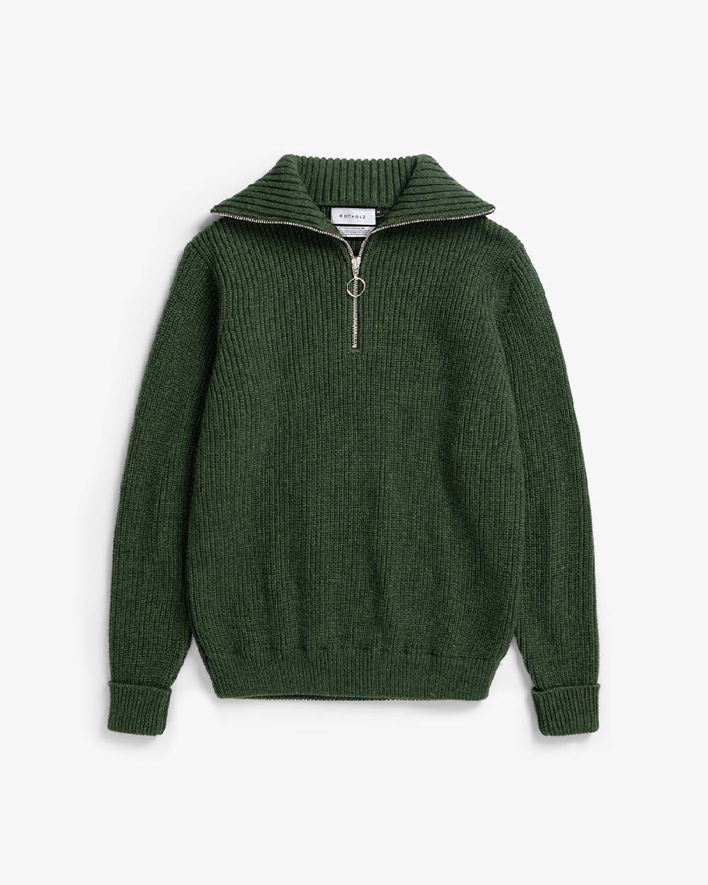 Rotholz Schwerer Strick Troyer Recycelte Wolle - Grün