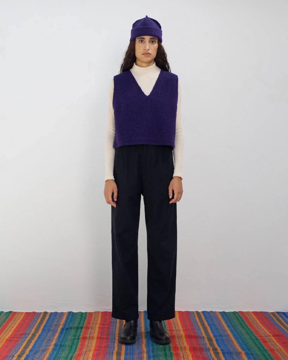 Rotholz Schweres Mockneck Longsleeve Bio Baumwolle - Sand