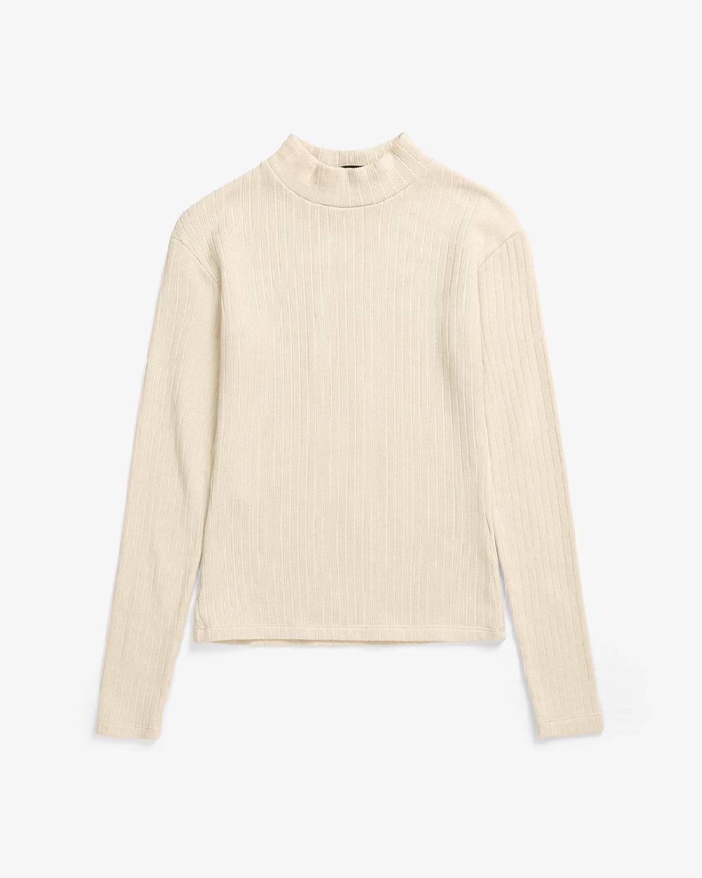 Rotholz Schweres Mockneck Longsleeve Bio Baumwolle - Sand