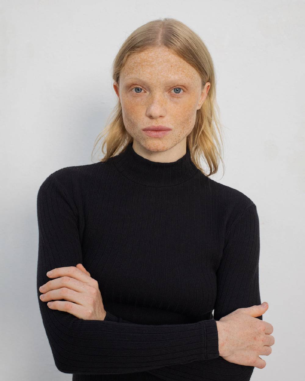 Rotholz Schweres Mockneck Longsleeve Bio Baumwolle - Schwarz