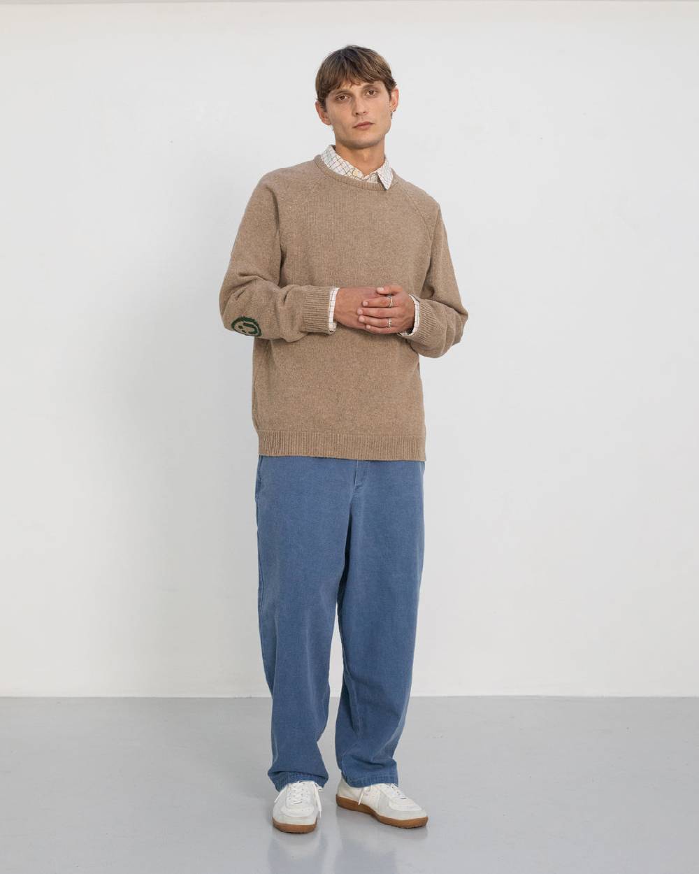 Rotholz Smiley Strickpullover Recycelte Wolle - Beige