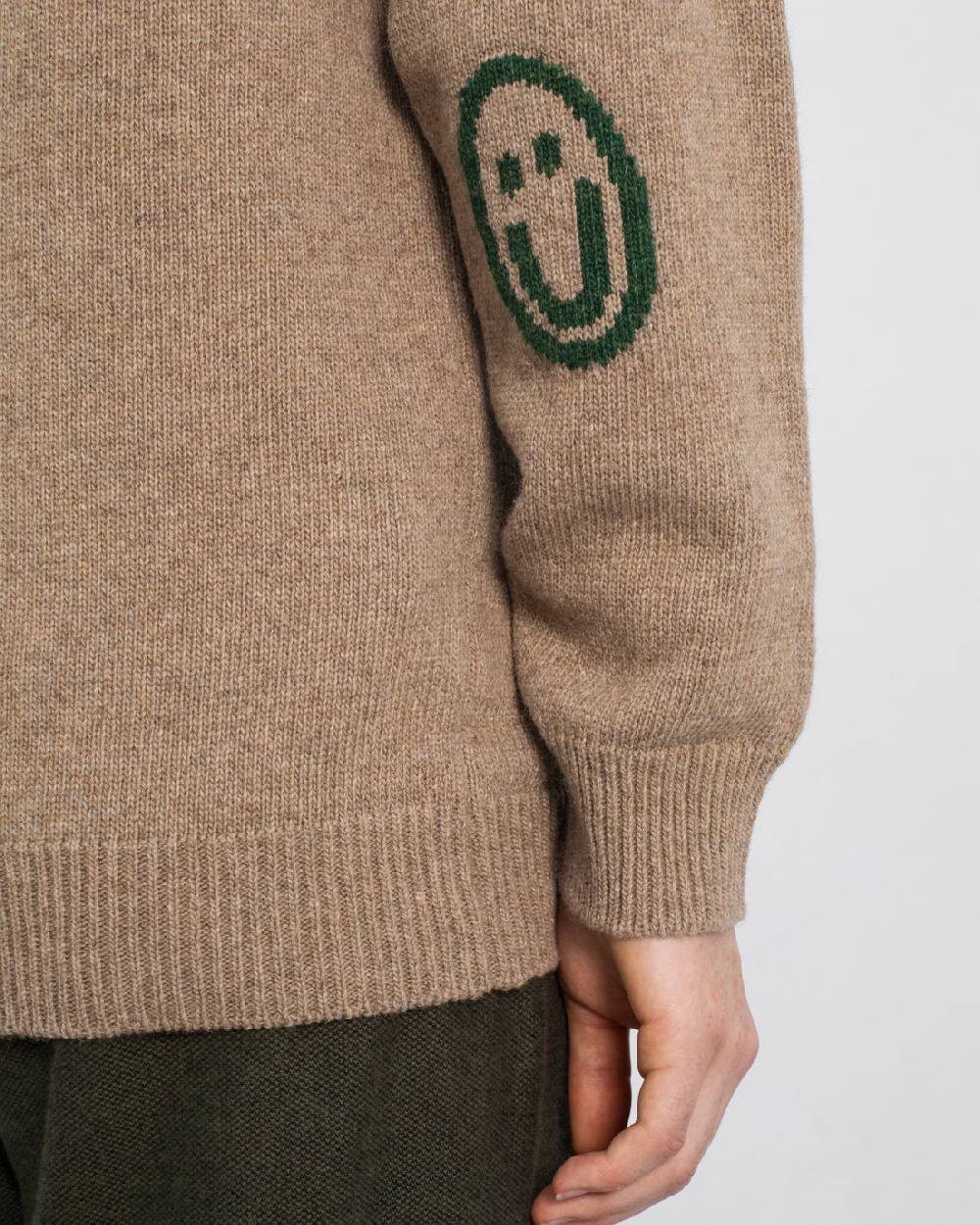 Rotholz Smiley Strickpullover Recycelte Wolle - Beige