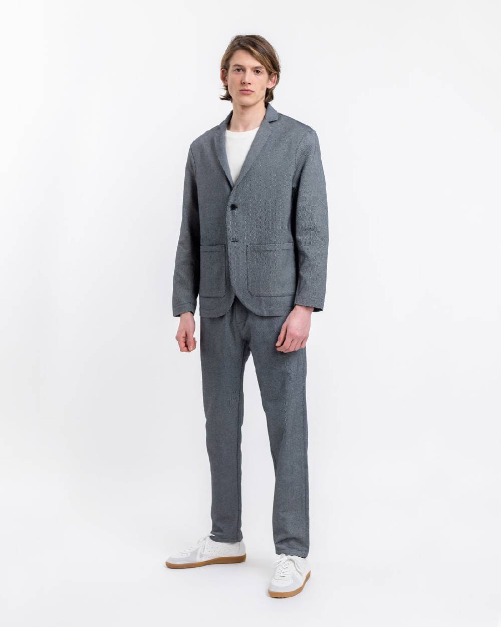 Rotholz Workwear Blazer Aus Bio Canvas Schwarz Kariert