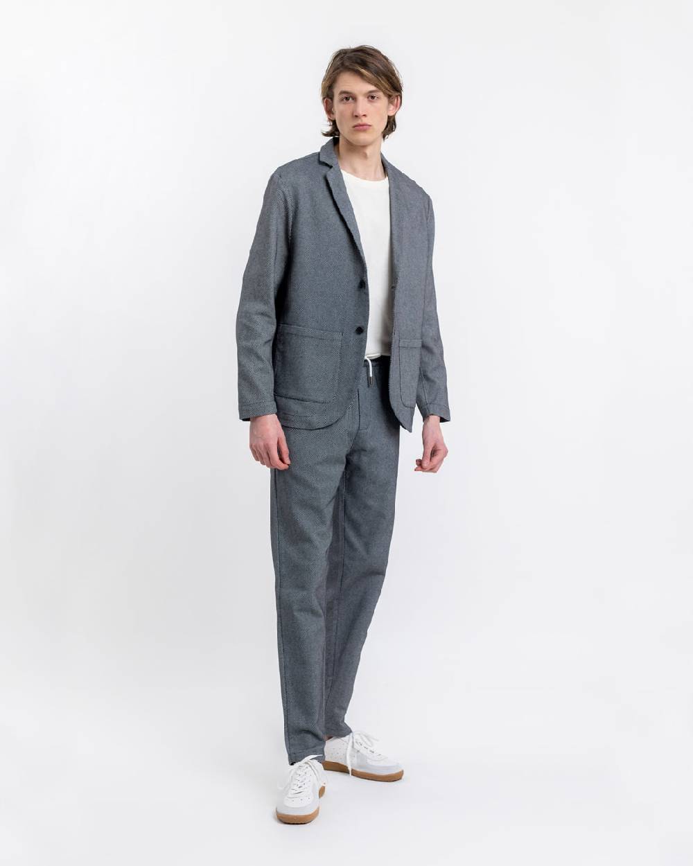 Rotholz Workwear Blazer Aus Bio Canvas Schwarz Kariert