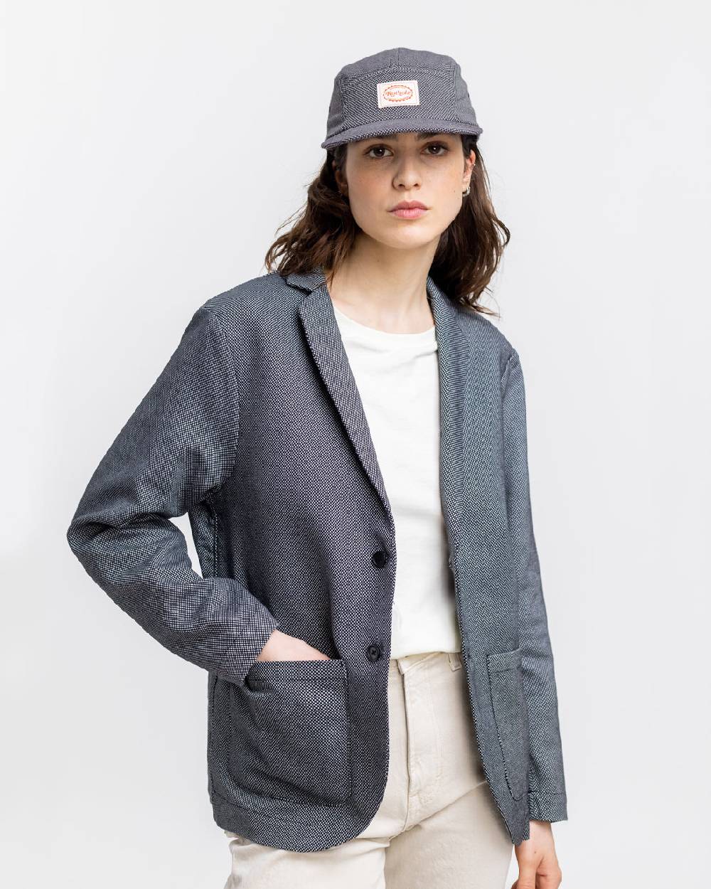 Rotholz Workwear Blazer Aus Bio Twill Schwarz Kariert