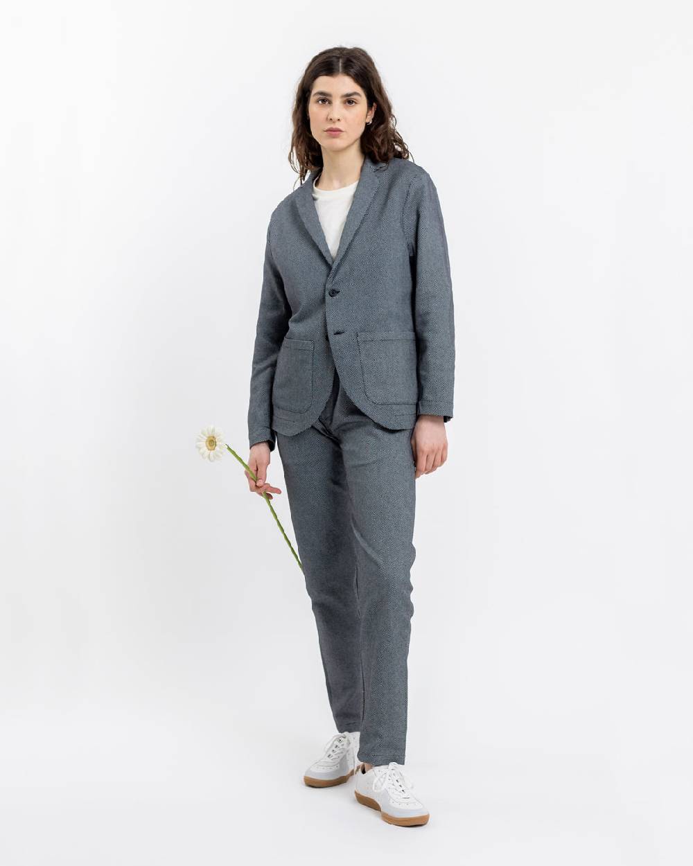 Rotholz Workwear Blazer Aus Bio Twill Schwarz Kariert