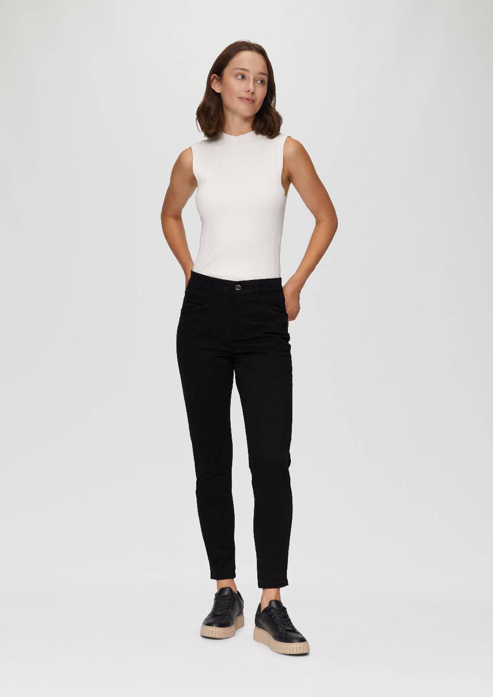 S.Oliver Ankle-Hose Im Slim Fit Mit Mittelhohem Bund