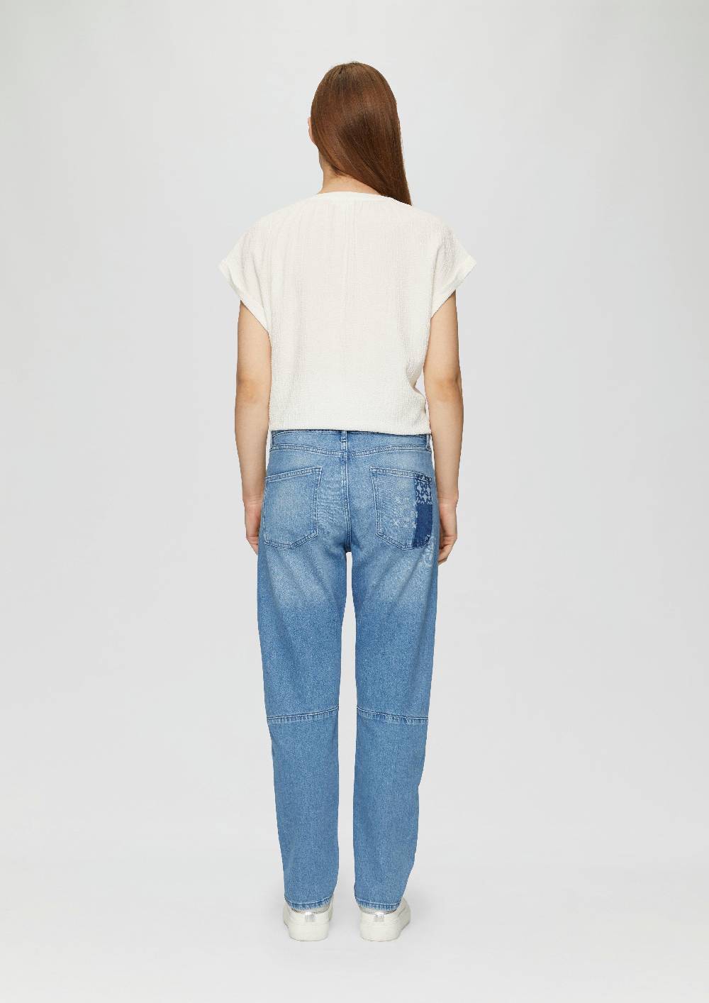 S.Oliver Ankle-Jeans Franciz / Relaxed Fit / Mid Rise / Tapered Leg / Laser-Print