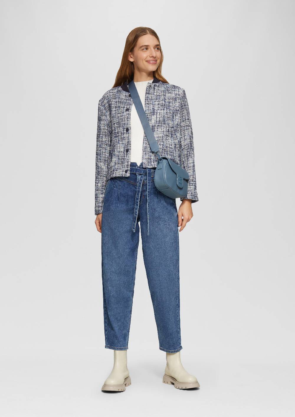 S.Oliver Ankle-Jeans / Regular Fit / High Rise / Barrel Leg / Mit Gürtel