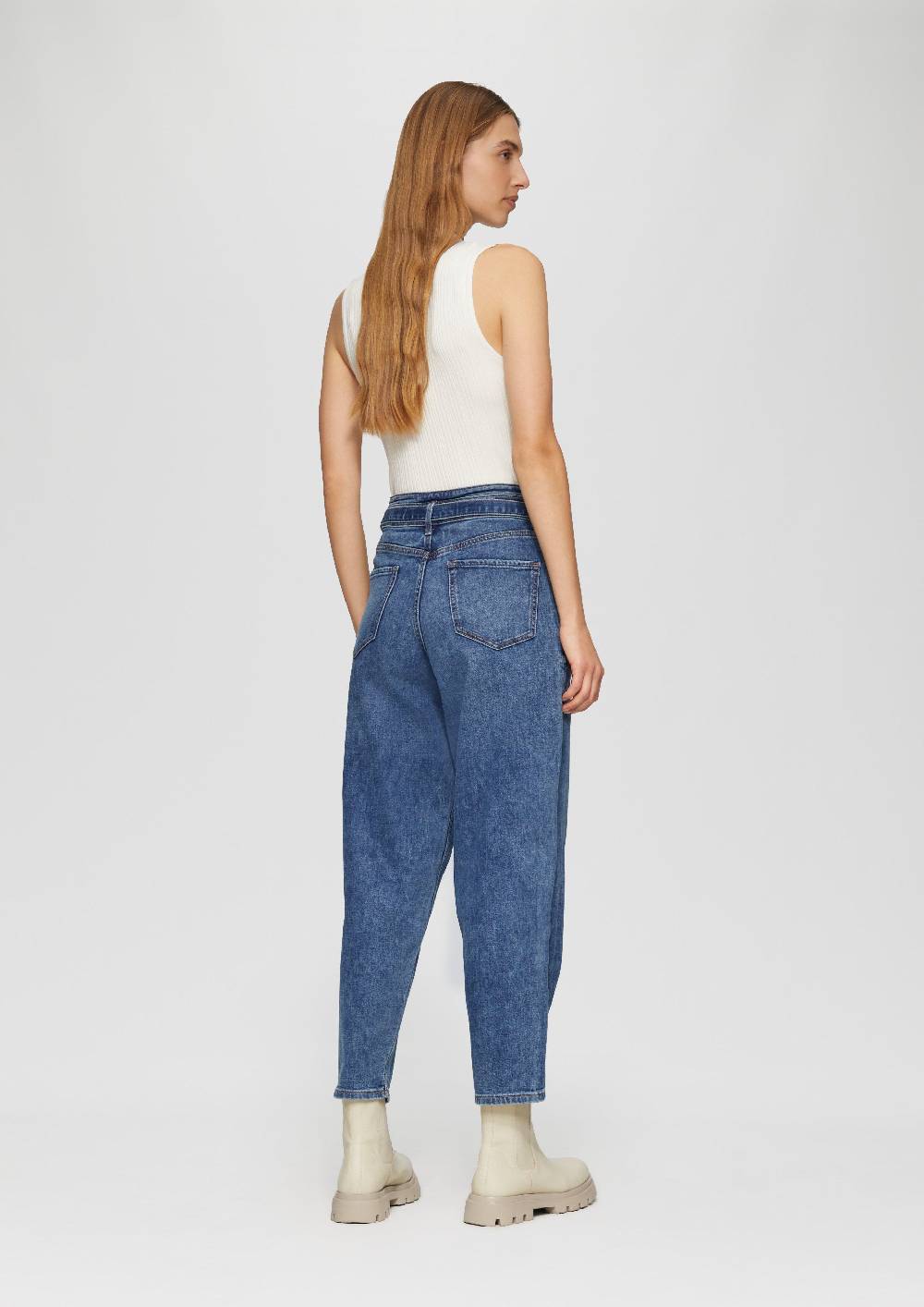 S.Oliver Ankle-Jeans / Regular Fit / High Rise / Barrel Leg / Mit Gürtel
