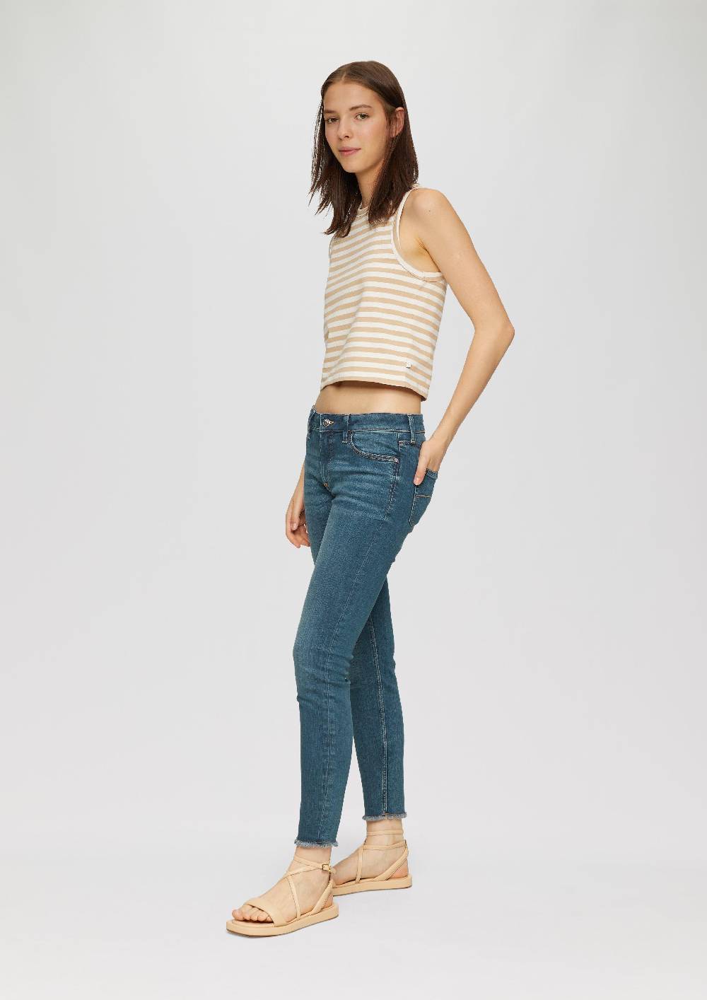 S.Oliver Ankle-Jeans Sadie / Mid Rise / Skinny Leg / Super Stretch