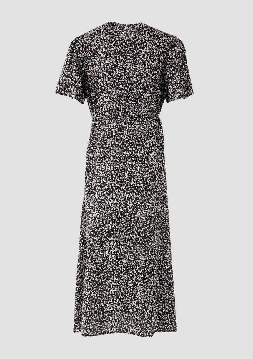 S.Oliver Antailliertes Viskosekleid Mit All-over-Print