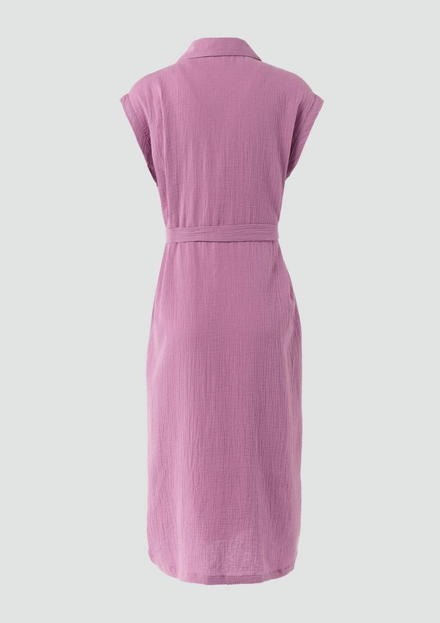 S.Oliver Ärmelloses Hemdblusenkleid Mit Bindegürtel