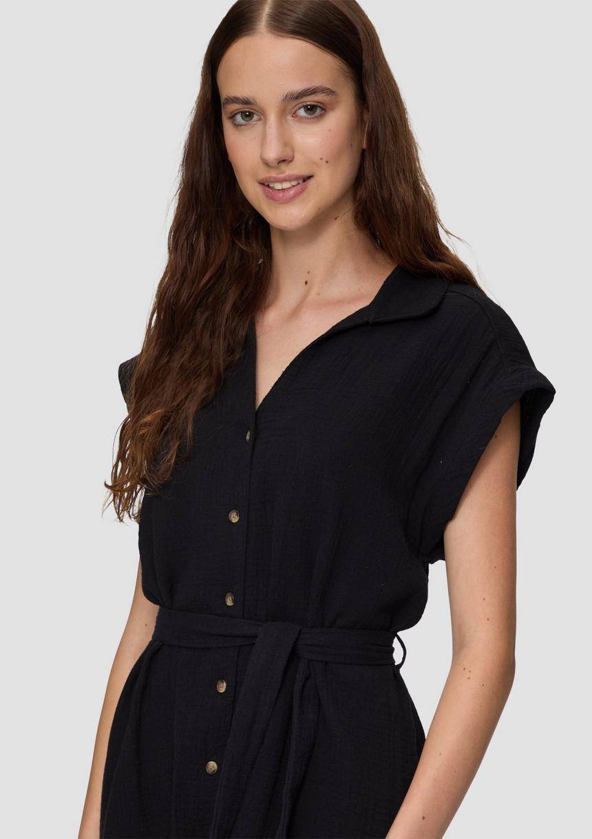 S.Oliver Ärmelloses Hemdblusenkleid Mit Bindegürtel