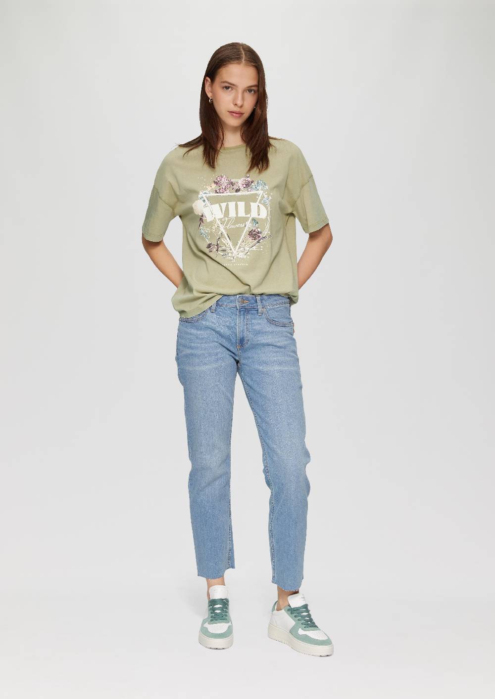 S.Oliver Baumwoll-T-Shirt Im Loose Fit Mit Front-Print