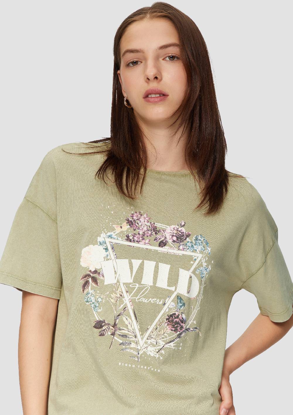 S.Oliver Baumwoll-T-Shirt Im Loose Fit Mit Front-Print
