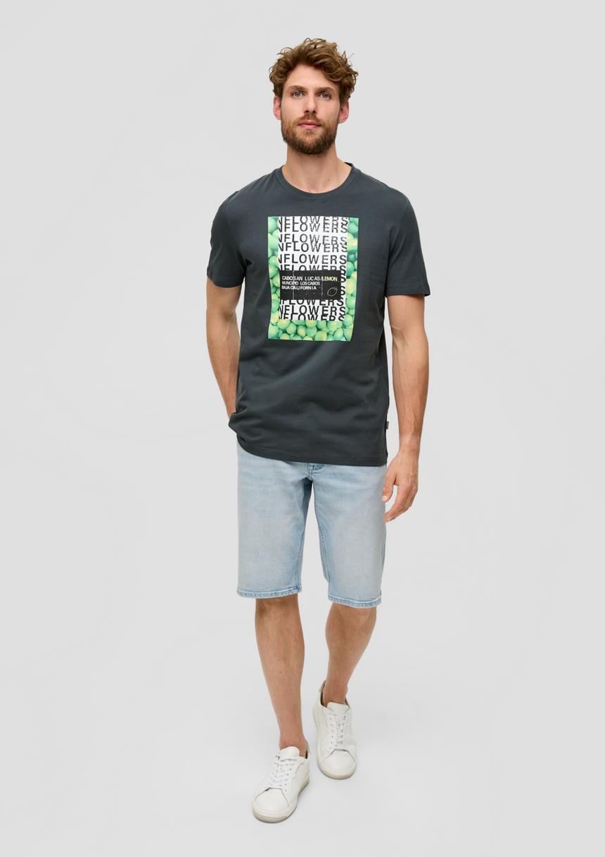 S.Oliver Baumwoll-T-Shirt Mit Crew Neck Und Frontprint