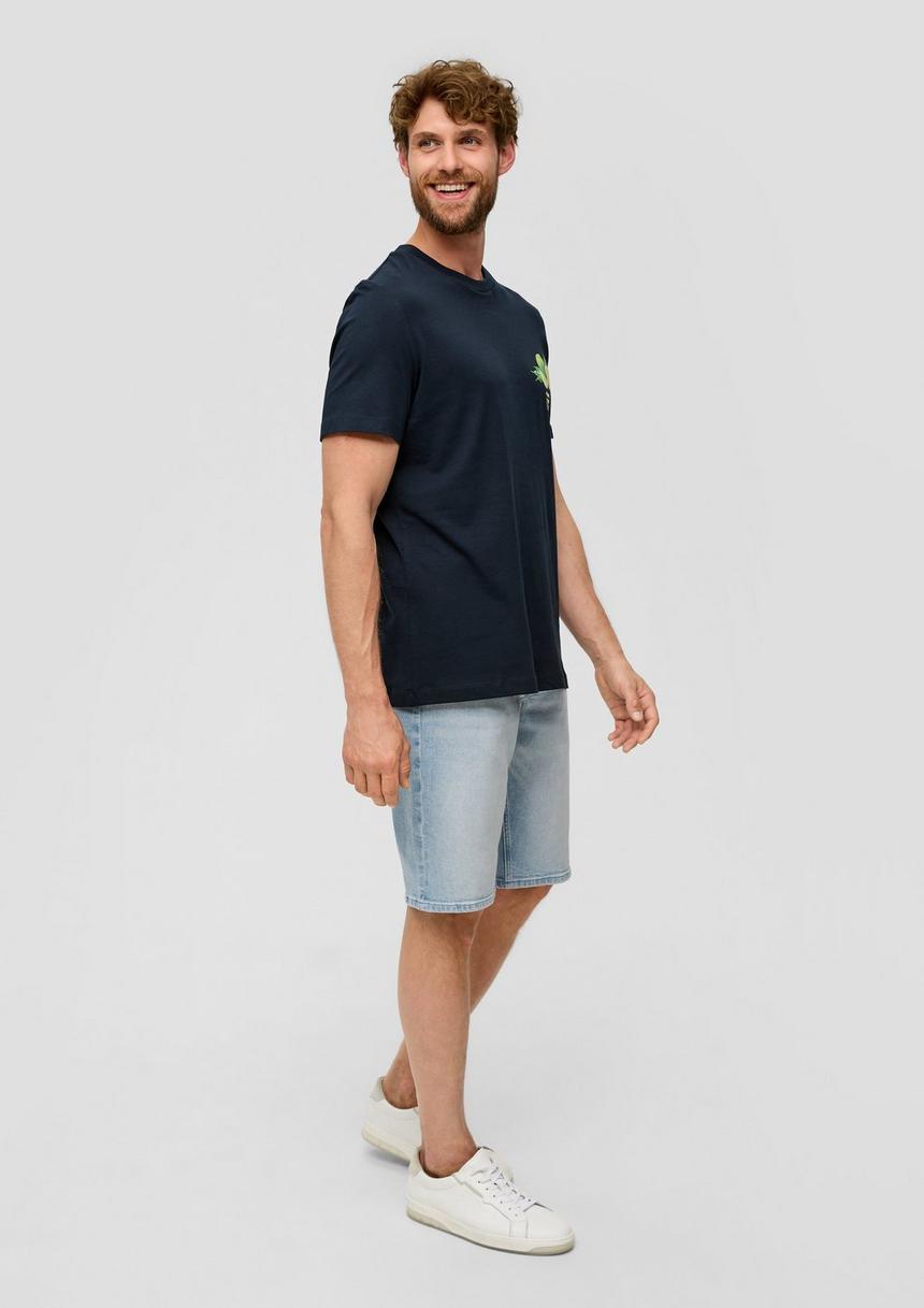 S.Oliver Baumwoll-T-Shirt Mit Crew Neck Und Frontprint