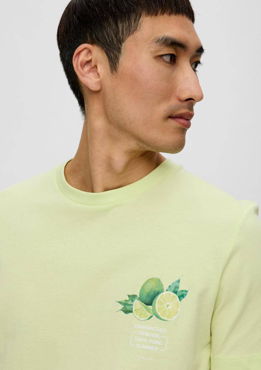 S.Oliver Baumwoll-T-Shirt Mit Crew Neck Und Frontprint
