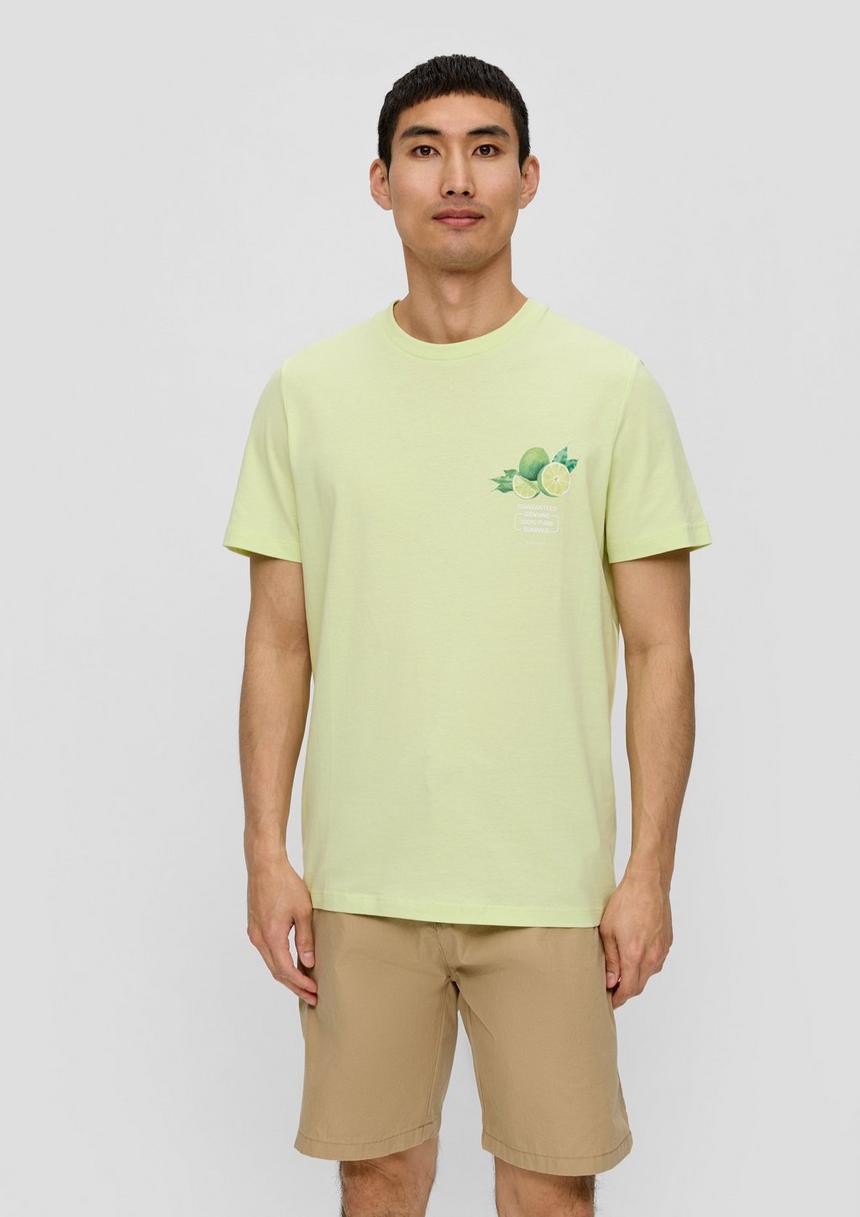 S.Oliver Baumwoll-T-Shirt mit Crew Neck und Frontprint
