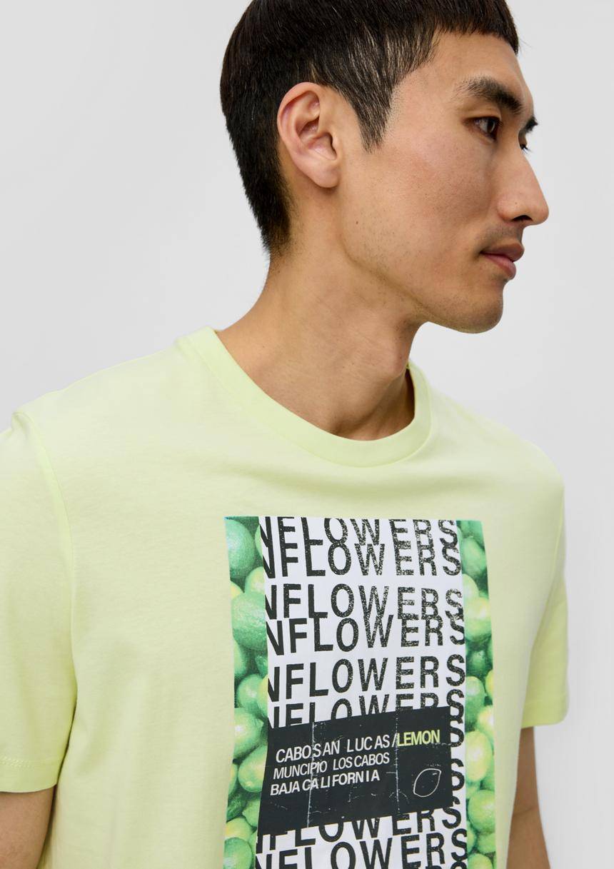 S.Oliver Baumwoll-T-Shirt Mit Crew Neck Und Frontprint