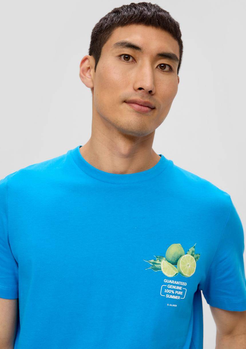 S.Oliver Baumwoll-T-Shirt Mit Crew Neck Und Frontprint
