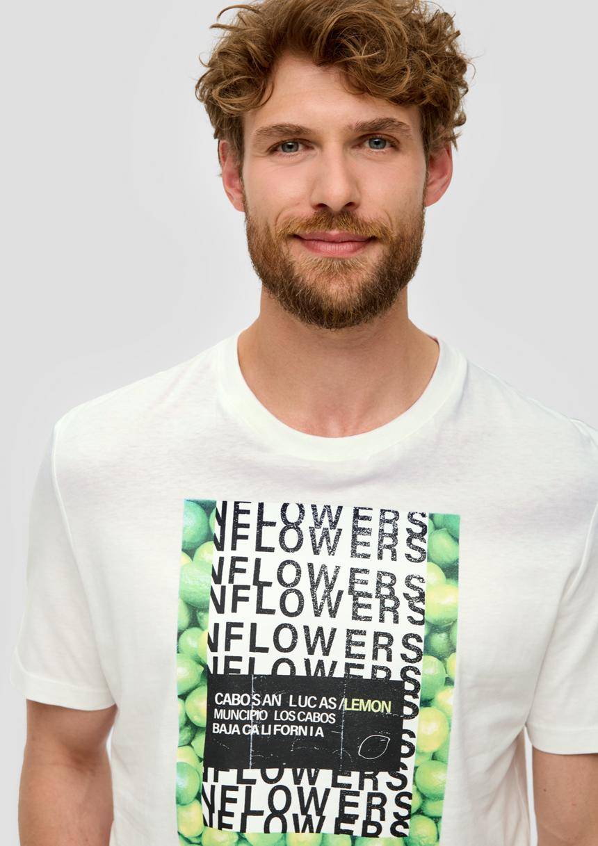 S.Oliver Baumwoll-T-Shirt Mit Crew Neck Und Frontprint