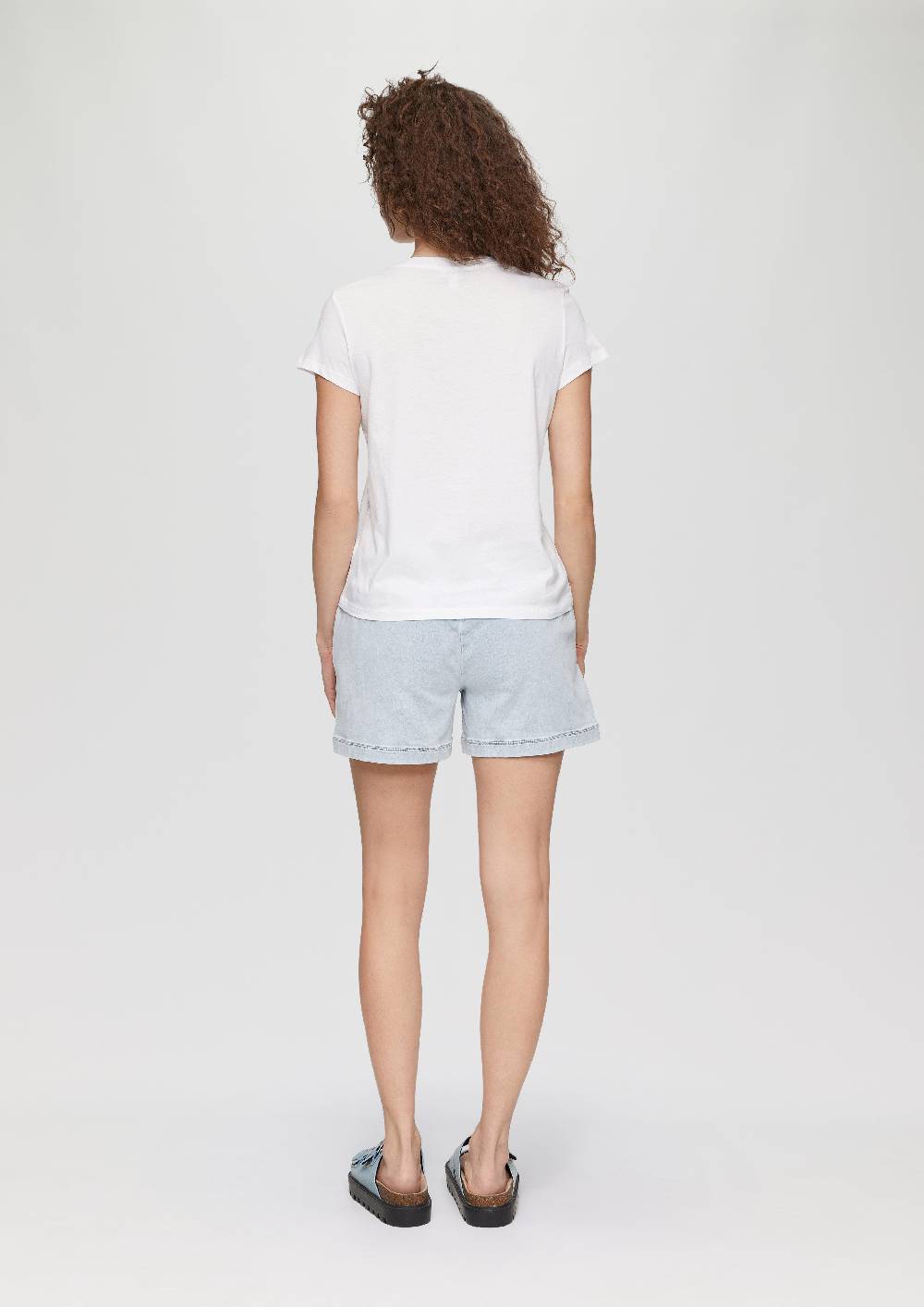 S.Oliver Baumwoll-T-Shirt Mit Frontprint Und Rippblende