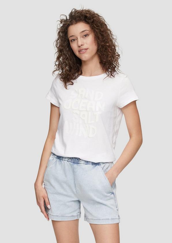 S.Oliver Baumwoll-T-Shirt mit Frontprint und Rippblende