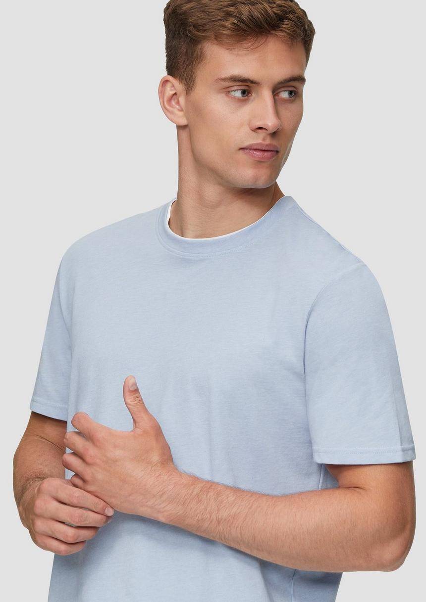 S.Oliver Baumwoll-T-Shirt Mit Layering-Detail Am Kragen