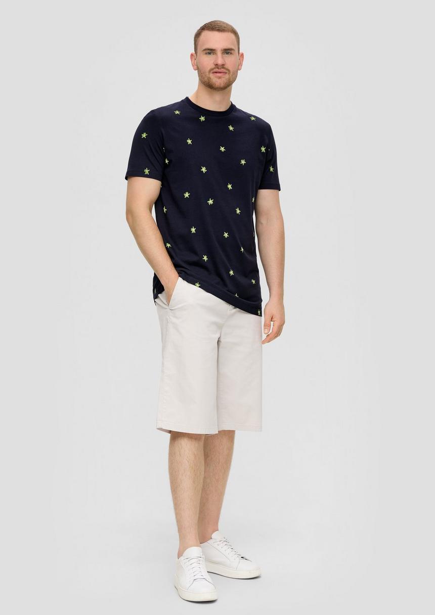 S.Oliver Baumwollshirt Mit All-over-Print Und Crew Neck
