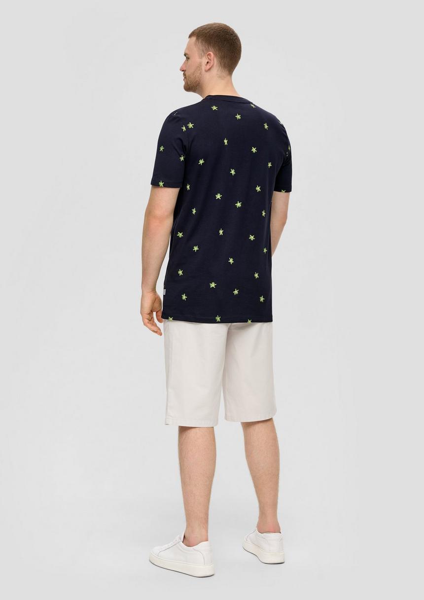 S.Oliver Baumwollshirt Mit All-over-Print Und Crew Neck