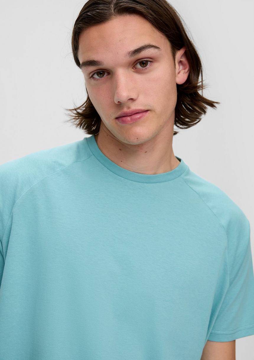 S.Oliver Baumwollshirt Mit Raglanärmeln Und Rippblende