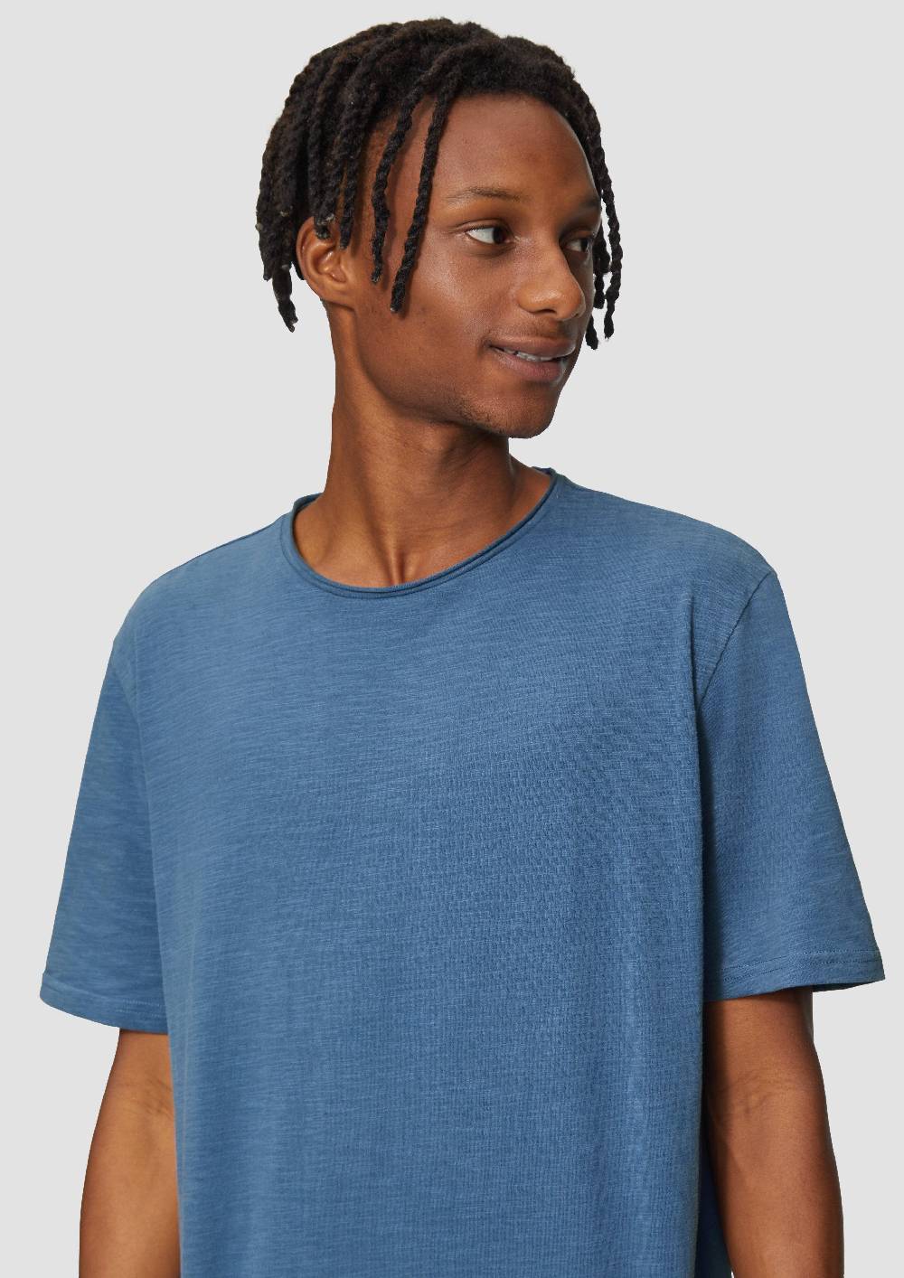 S.Oliver Baumwollshirt Mit Rollkante Und Flammgarnstruktur