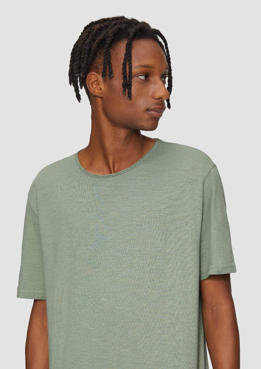 S.Oliver Baumwollshirt Mit Rollkante Und Flammgarnstruktur