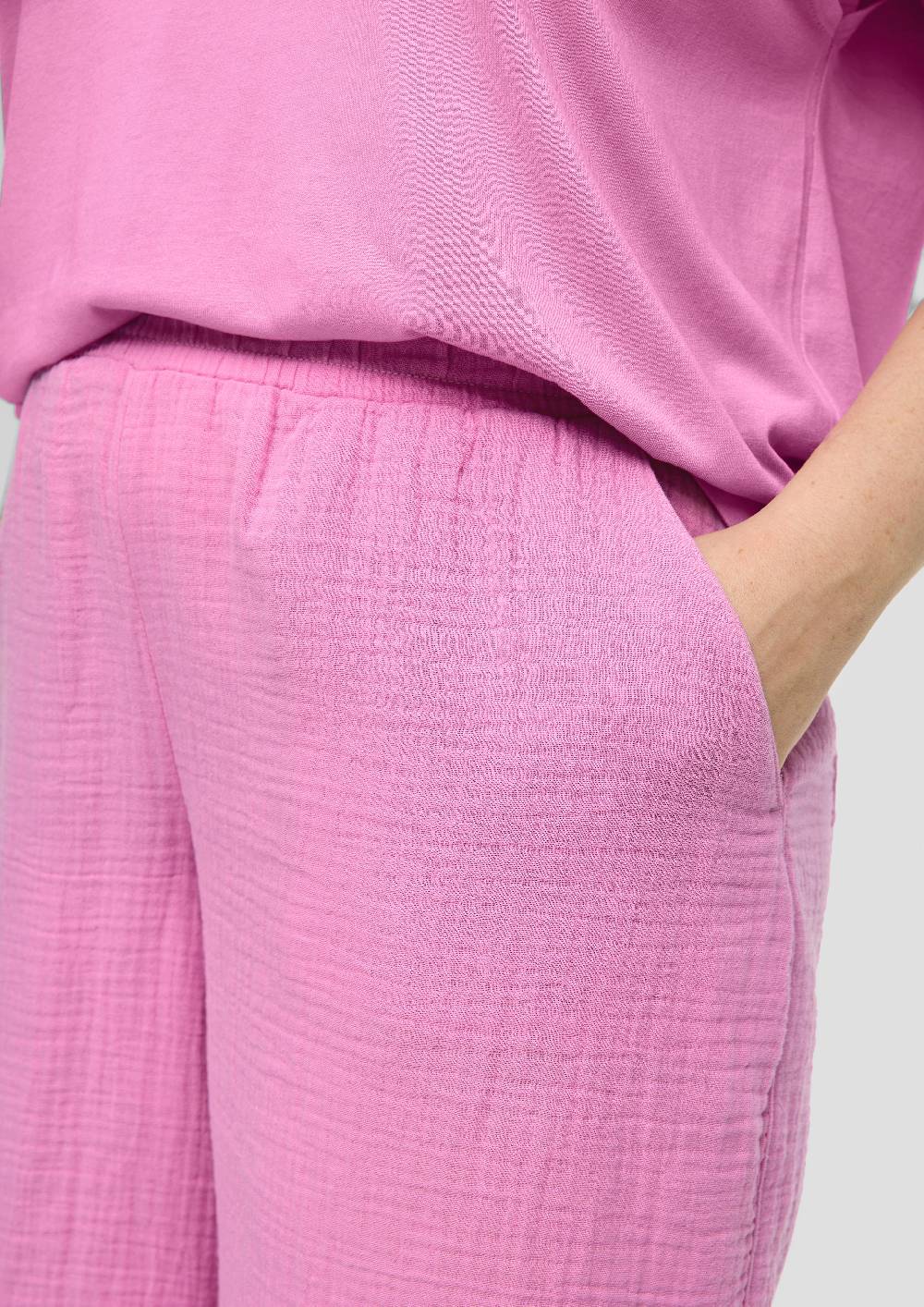 S.Oliver Bermuda Aus Baumwolle Mit Musterstruktur Und Elastikbund