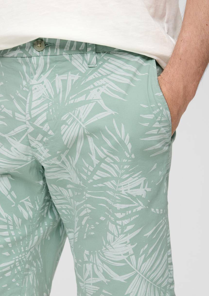S.Oliver Bermuda Mit All-over-Print Aus Baumwoll-Stretch