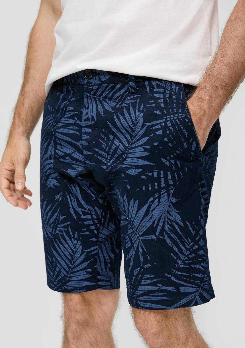 S.Oliver Bermuda Mit All-over-Print Aus Baumwoll-Stretch