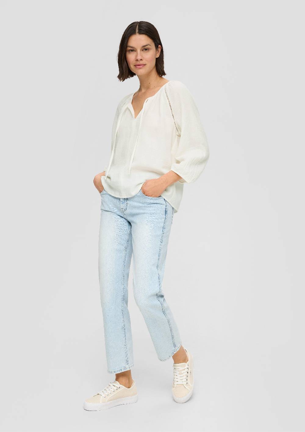 S.Oliver Blusenshirt Aus Baumwolle Mit Elastischen Bündchen