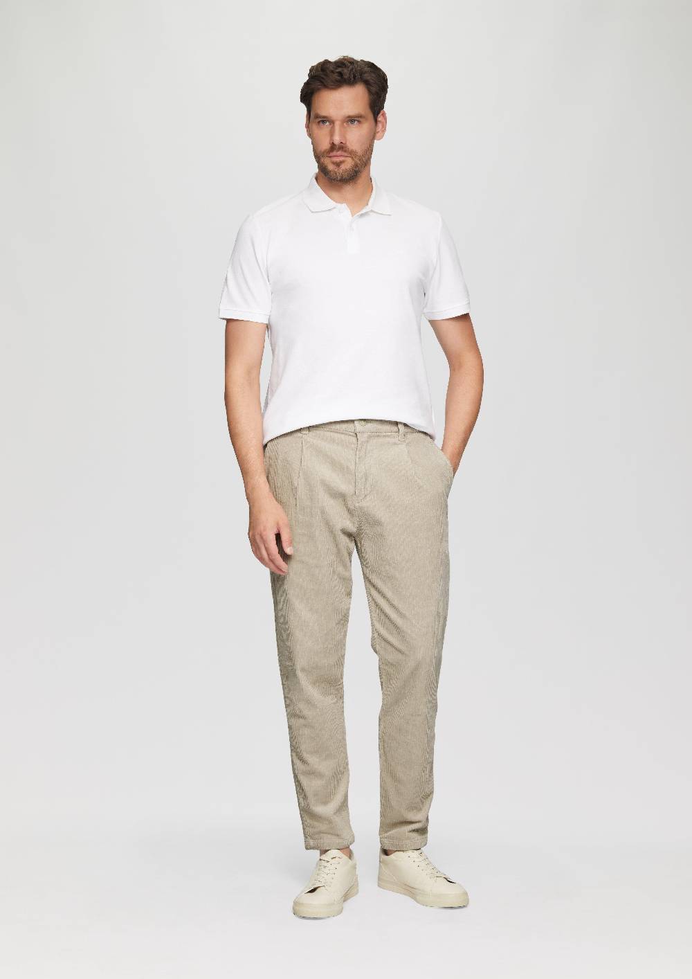 S.Oliver Cord-Chino Aus Baumwollstretch Mit Bundfalten