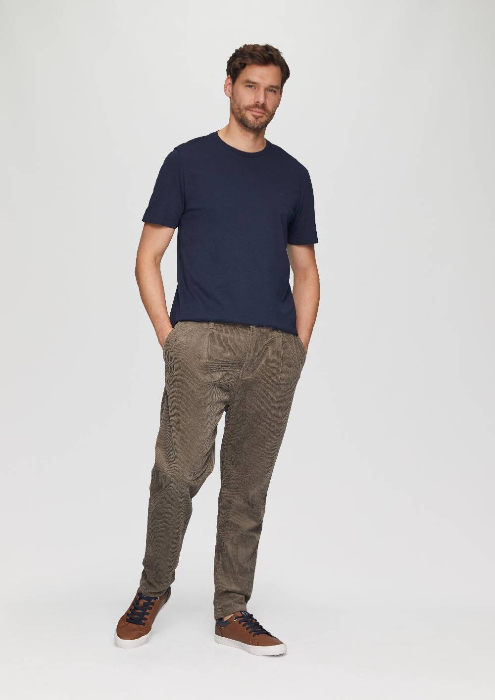 S.Oliver Cord-Chino Aus Baumwollstretch Mit Bundfalten