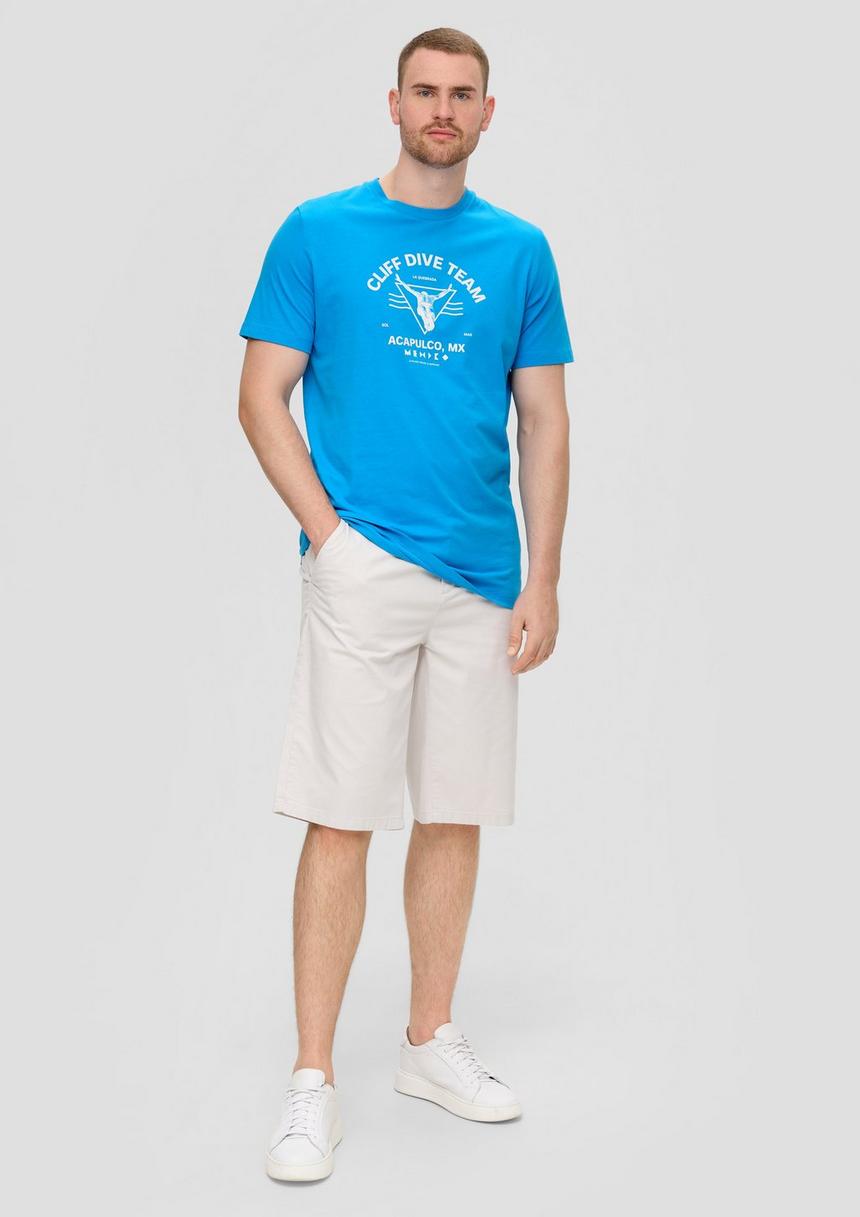 S.Oliver Crew-Neck-Shirt Mit Frontprint Aus Baumwoll-Jersey