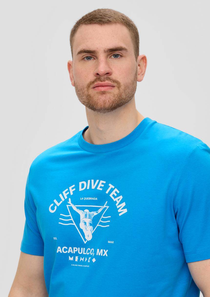 S.Oliver Crew-Neck-Shirt Mit Frontprint Aus Baumwoll-Jersey