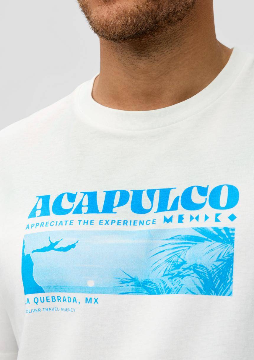 S.Oliver Crew-Neck-Shirt Mit Frontprint Aus Baumwoll-Jersey