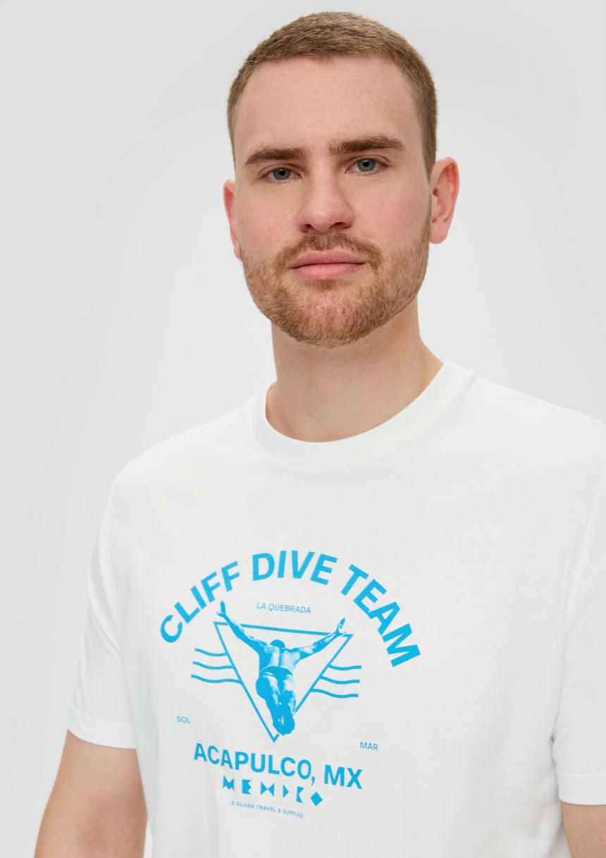S.Oliver Crew-Neck-Shirt Mit Frontprint Aus Baumwoll-Jersey