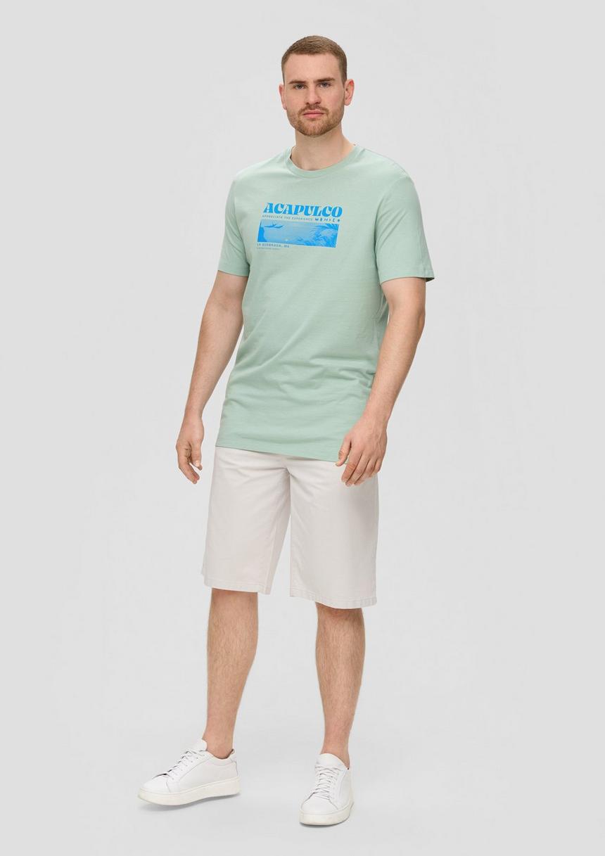 S.Oliver Crew-Neck-Shirt Mit Frontprint Aus Baumwoll-Jersey
