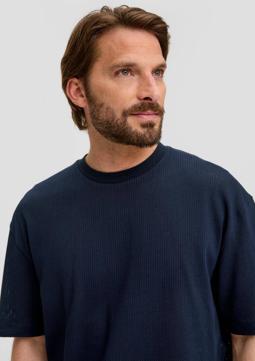 S.Oliver Crewneck-Shirt Aus Jacquard Im Relaxed Fit