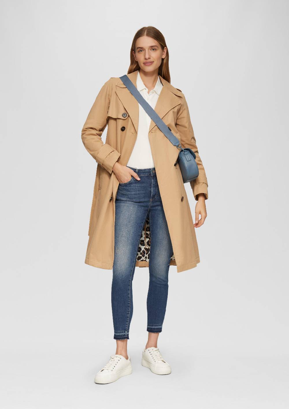 S.Oliver Cropped Jeans Izabell / Skinny Fit / Mid Rise / Skinny Leg / Mit Offenem Saum