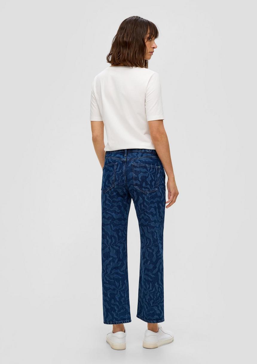 S.Oliver Cropped Jeans Karolin / Regular Fit / Mid Rise / Straight Leg / All-over-Muster